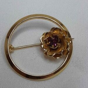 Gold Rose Brooch